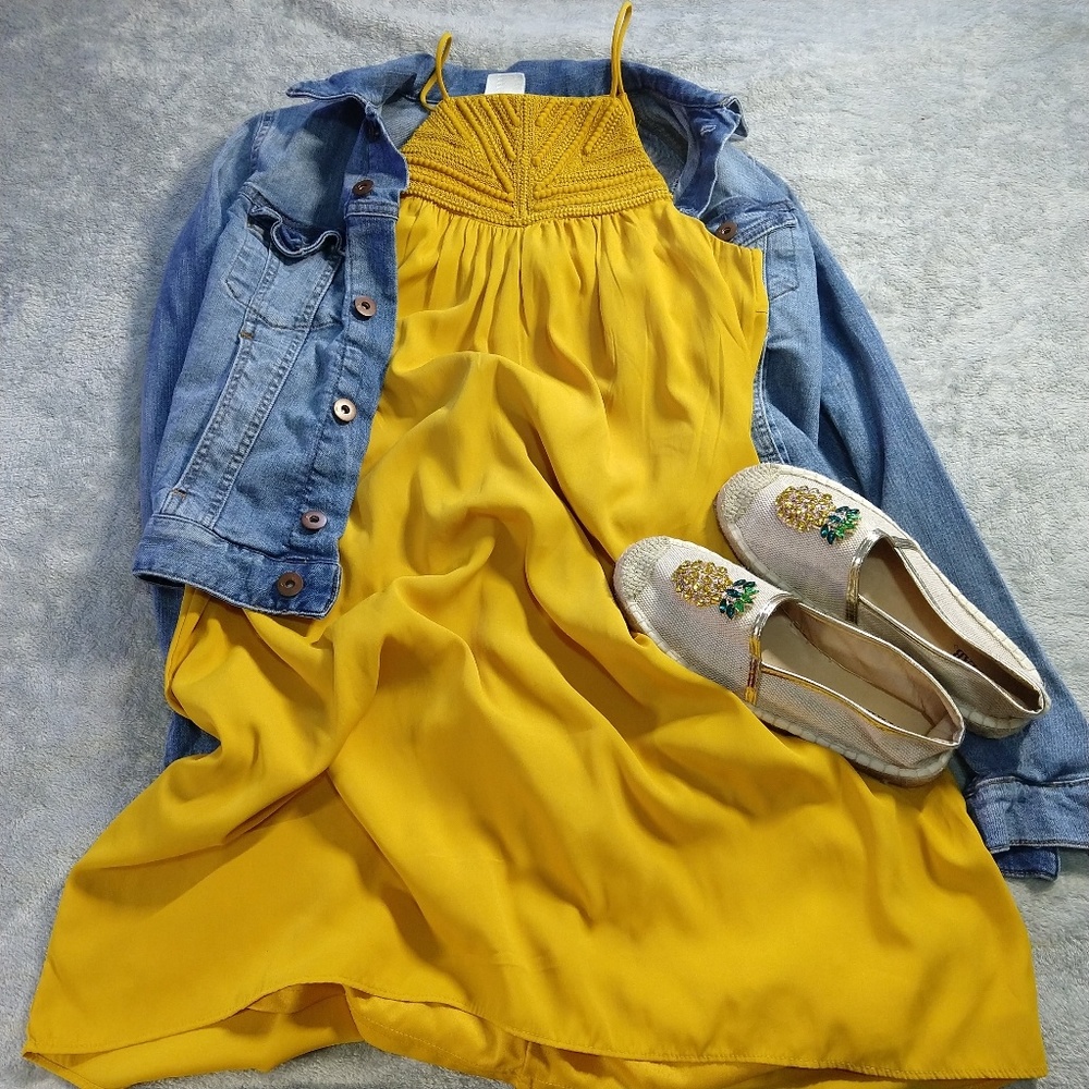 Unique Embroidered Yellow Dress